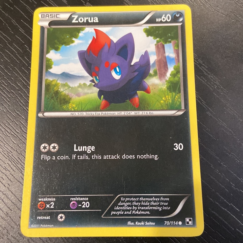 Zorua 70/114 Pokémon Card Black & White 2011